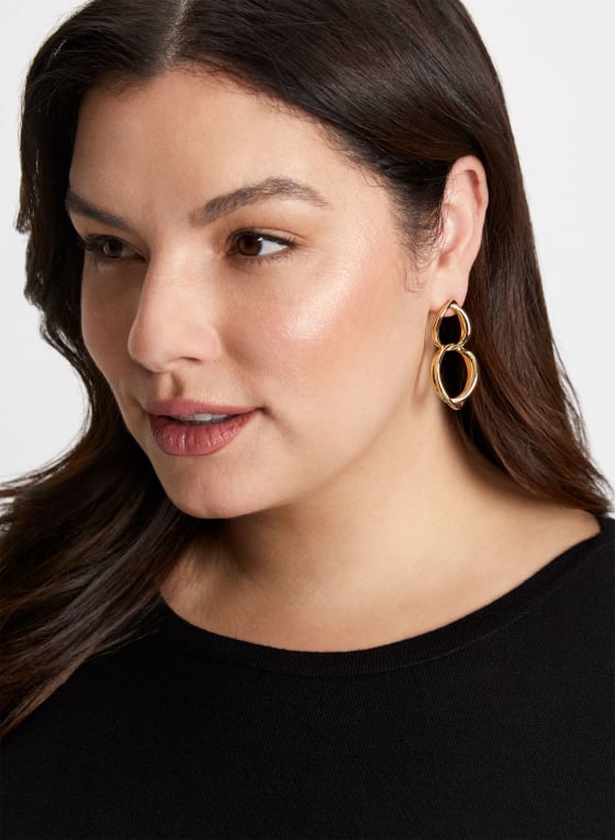 Two Tier Oval Dangle Earrings