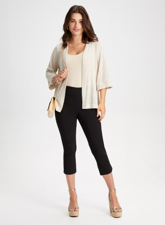 Pull-On Slit Detail Capris