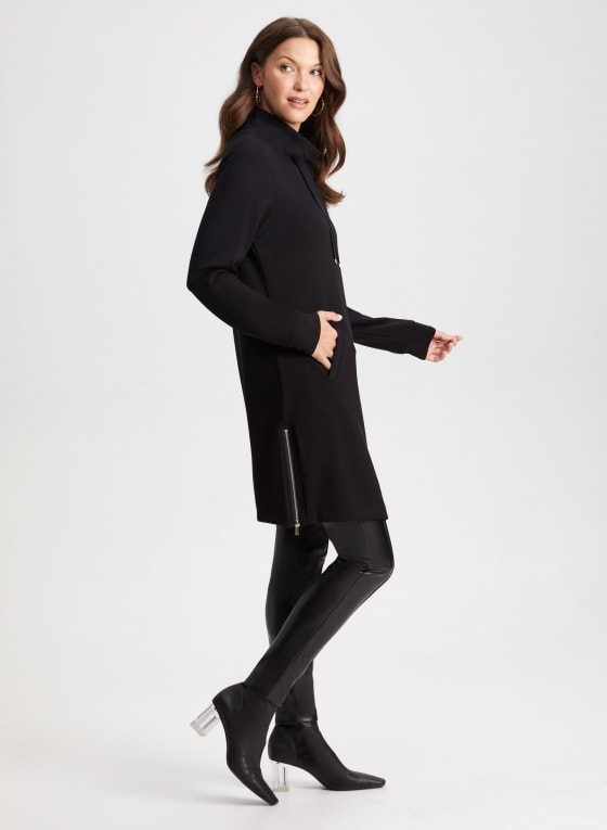 Funnel Neck Zip Detail Tunic