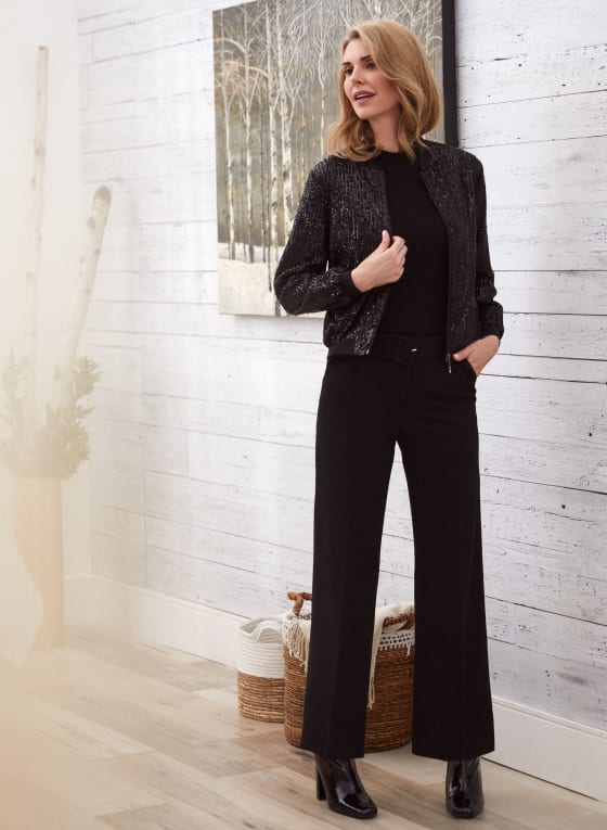 Belted Wide Leg Pants