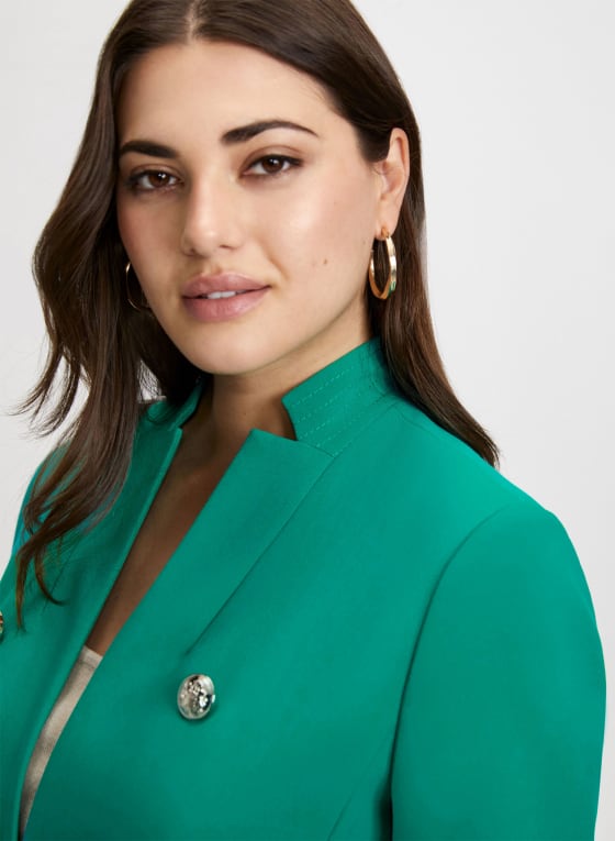 Button Detail Redingote Jacket