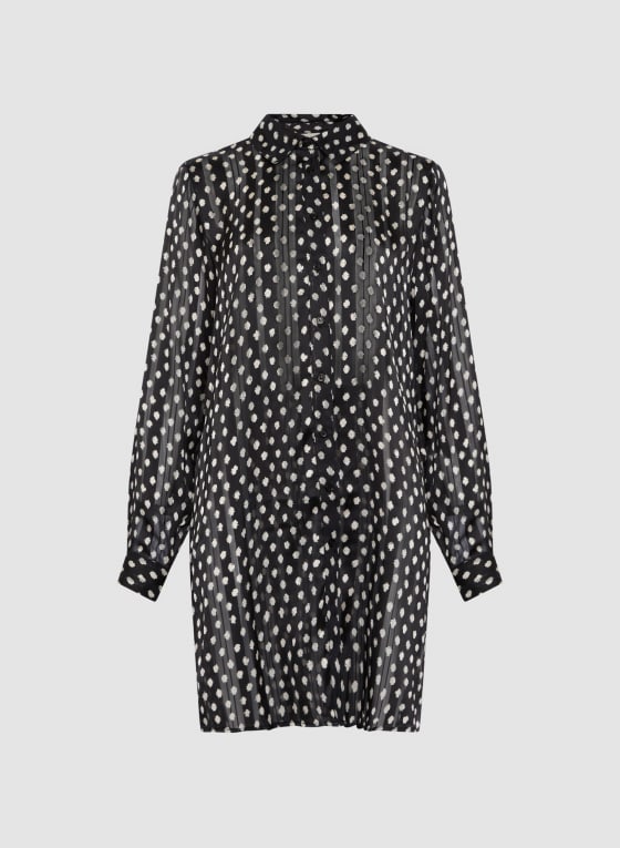 Button Down Dot Motif Tunic