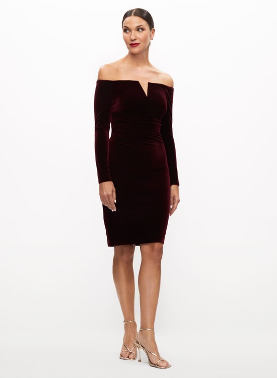 Velvet Split Neck Dress
