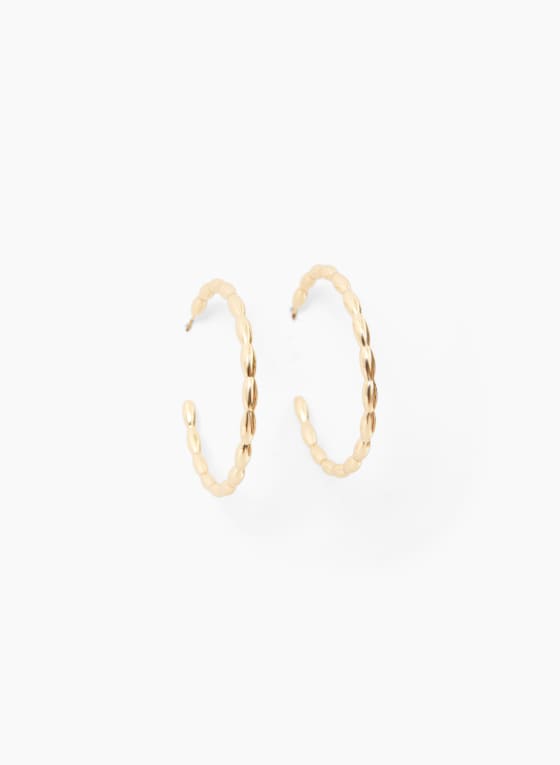 Textured Open Hoop Earrings