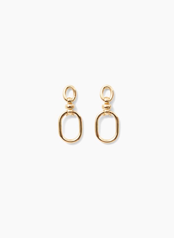 Two Tier Oval Dangle Earrings