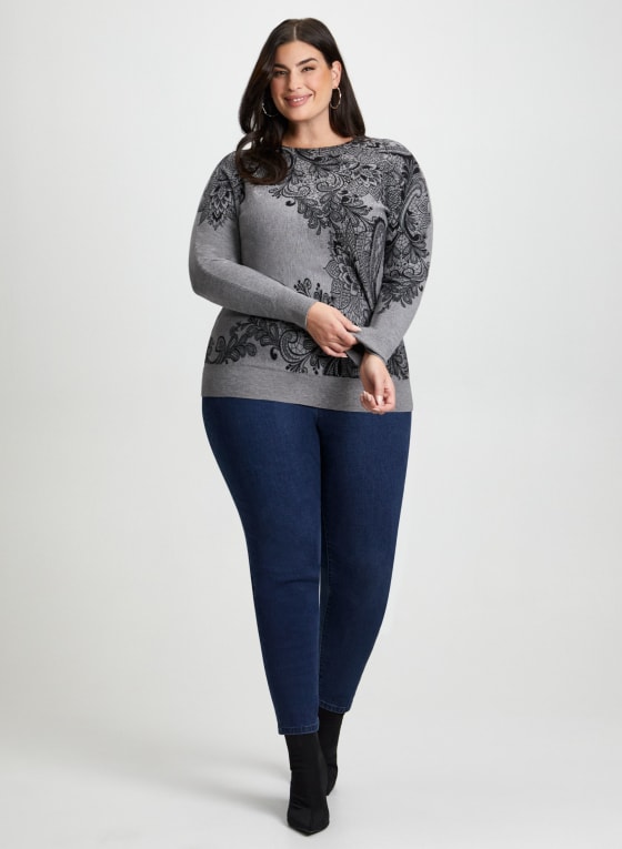 Paisley Print Sweater