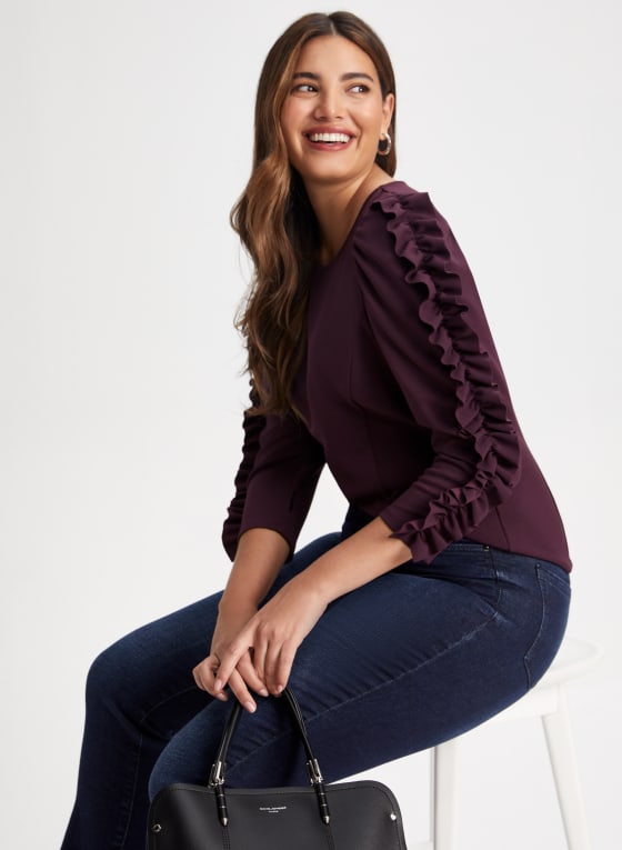 Voluminous Ruffle Sleeve Top