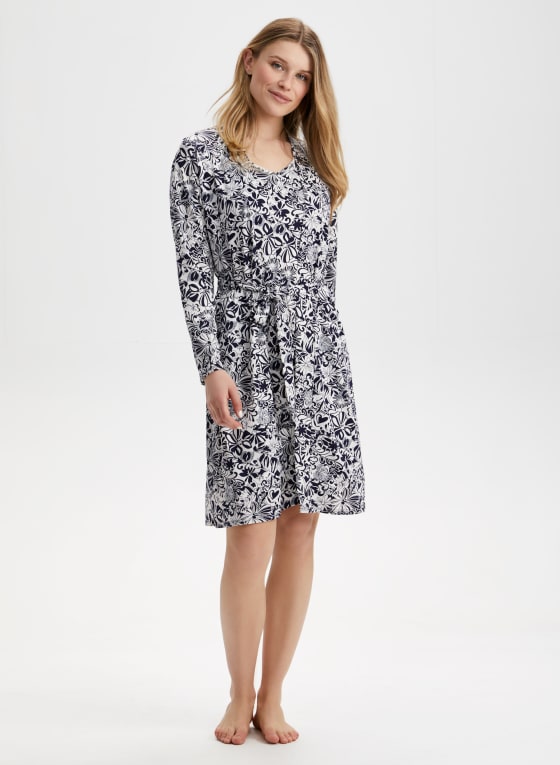 Floral Robe & Sleepshirt Pyjama Set