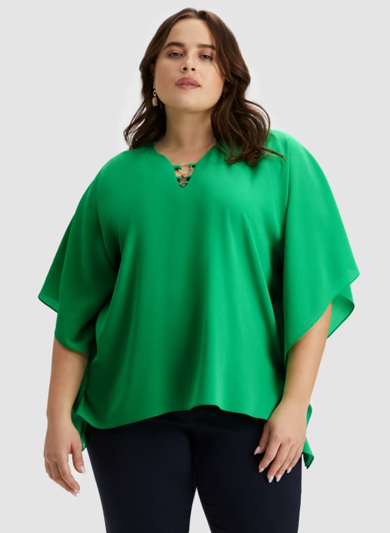Cascading Sleeve Poncho Blouse