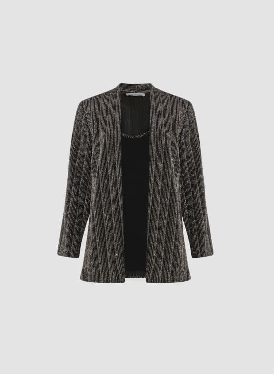 Metallic Stripe Fooler Top