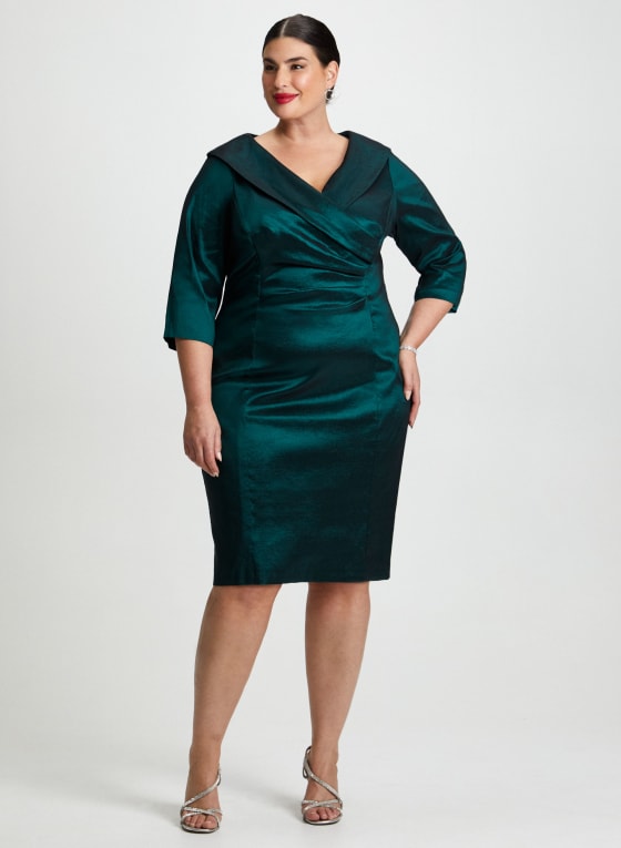 Wrap-Style Taffeta Dress