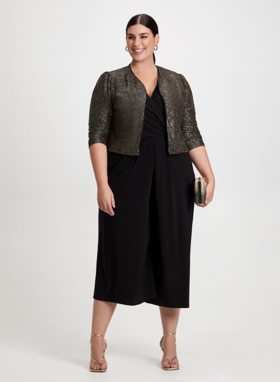 Puffed Sleeve Metallic Bolero