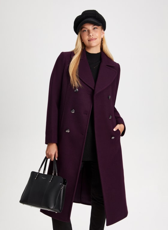 Stretch Wool Blend Coat