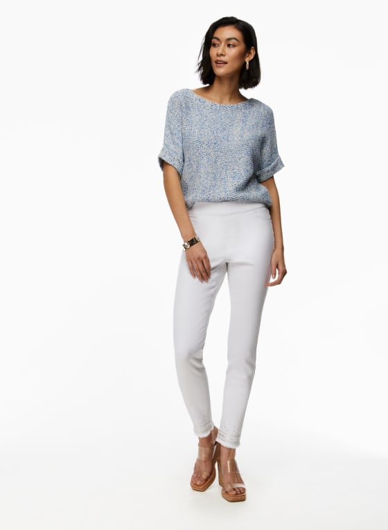 Pull-On Slim Leg Embellished Jeans