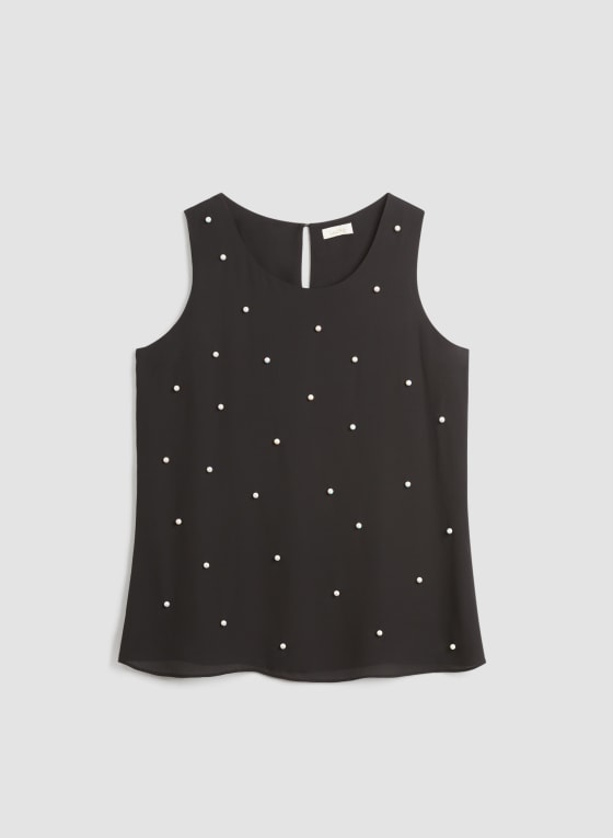 Pearl Detail Sleeveless Top