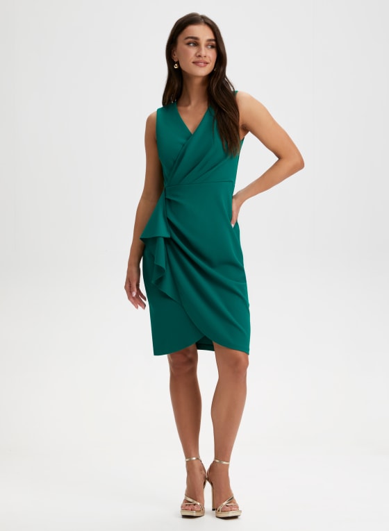 Sleeveless Wrap-Style Dress
