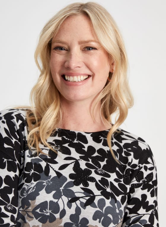 Floral Print Sweater