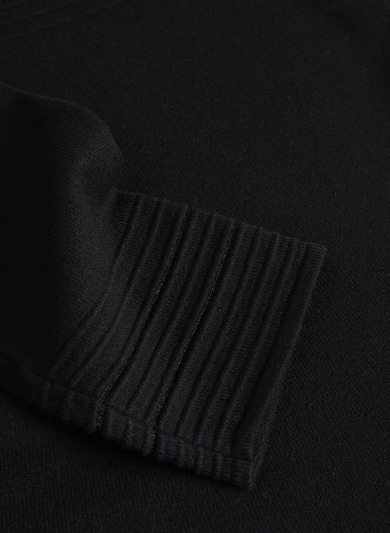 Metallic Stripe Motif Sweater Dress