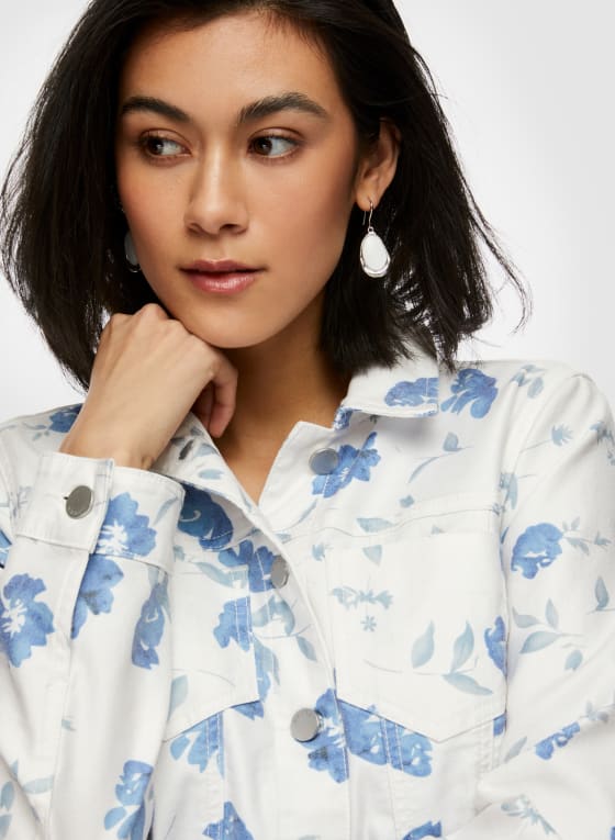 Floral Print Denim Jacket
