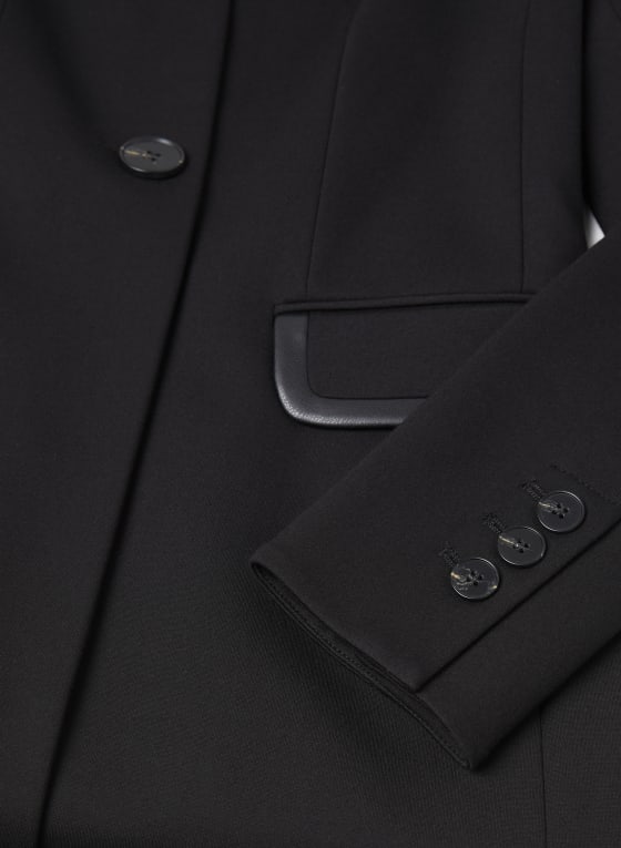 Vegan Leather Trim Jacket