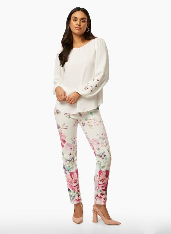 Pull-On Floral Print Pants