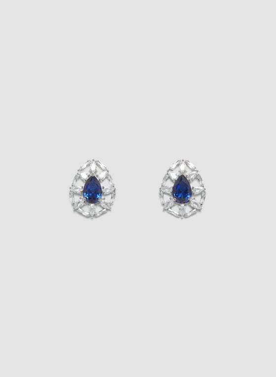 Cubic Zirconia Tear Drop Earrings