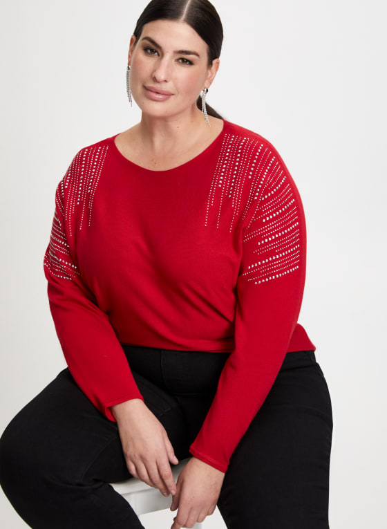 Rhinestone Detail Sweater