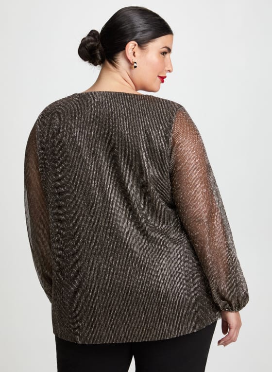 Plissé Long Sleeve Top