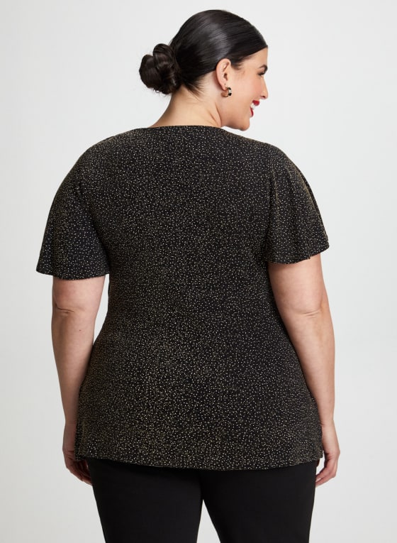 Short Sleeve Buckle Detail Top