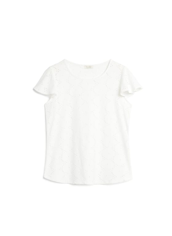 Short Sleeve Eyelet Top