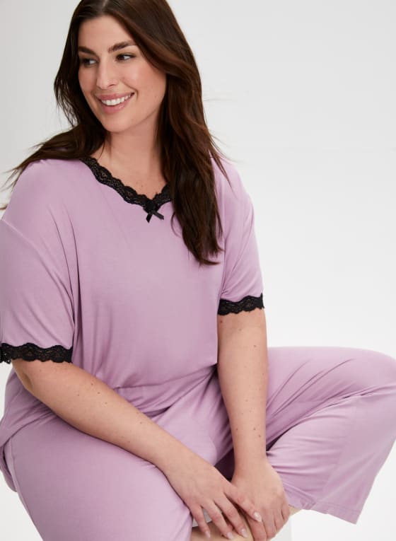 Lace Trim Pyjama Set