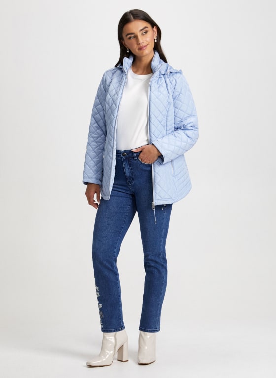 Quilted Zip Front Coat