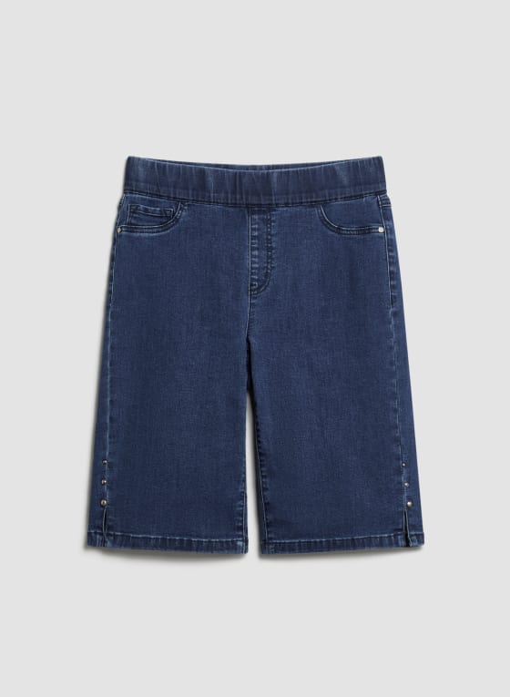 Pull-On Denim Bermuda Shorts