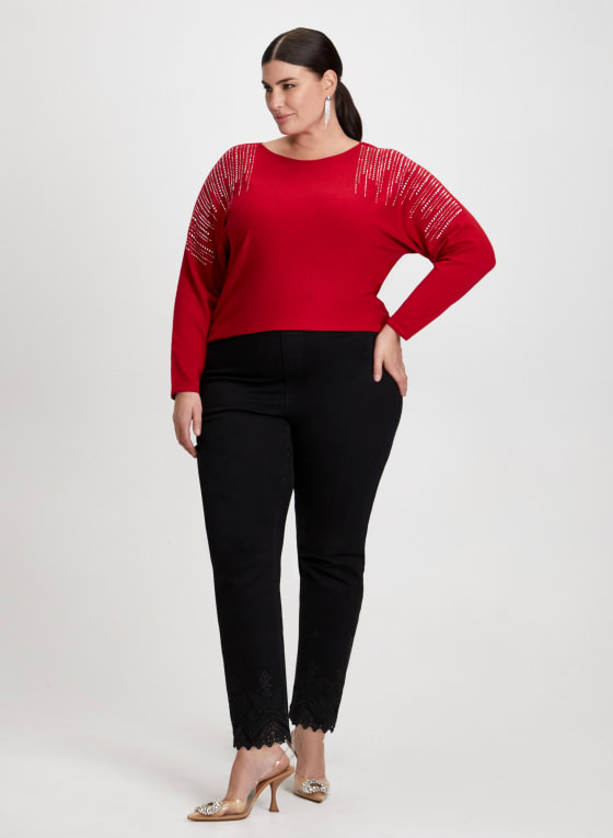 Rhinestone Detail Sweater