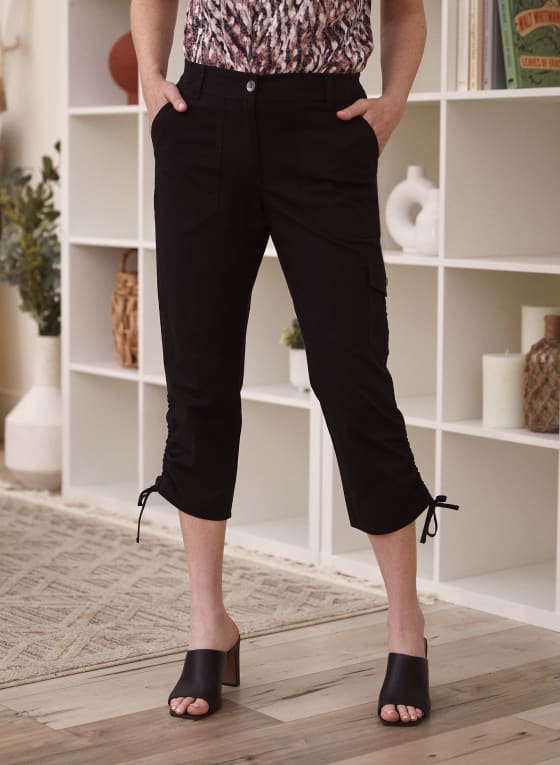 Tie Detail Cargo Capris