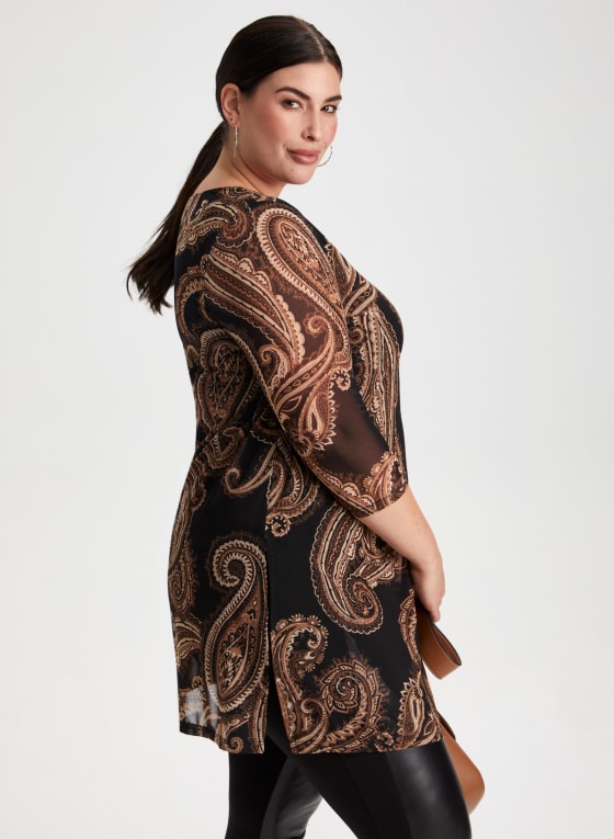 Split Front Paisley Top