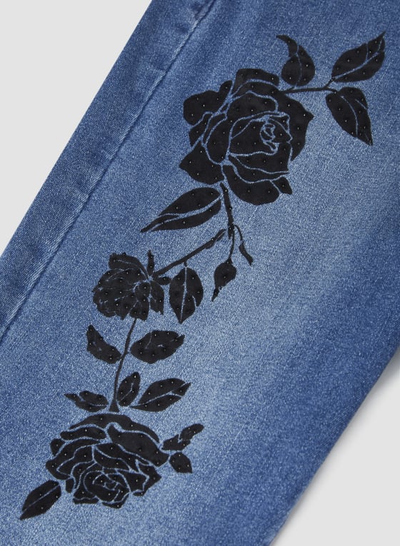 Flower Appliqué Jeans