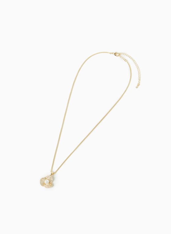 Three Petal Pearl Centre Necklace