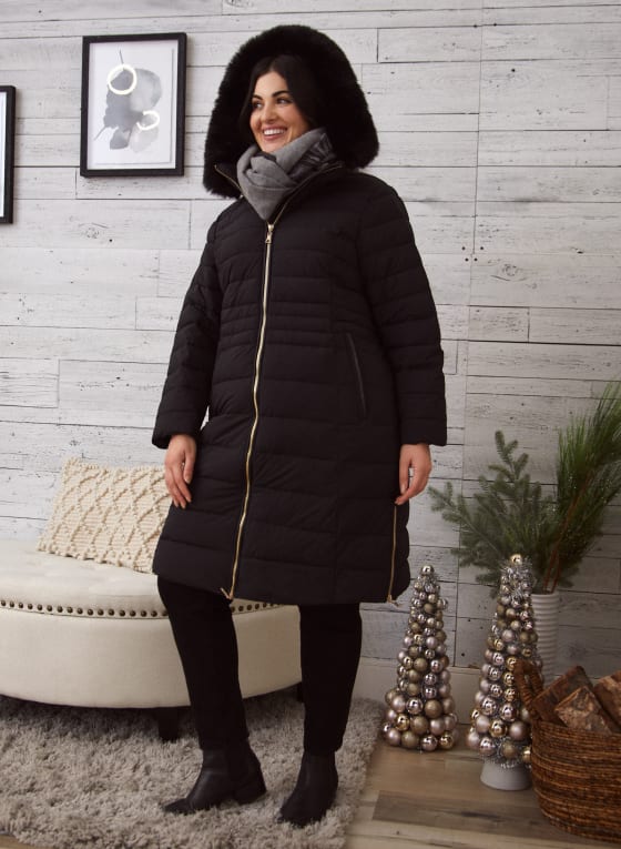 Stretch Vegan Down Quilted Coat