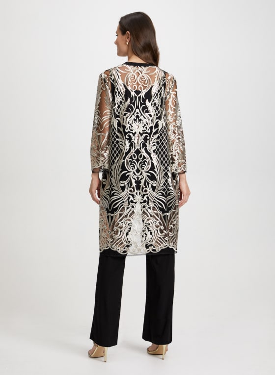 Sequin Motif Jacket, Pants & Cami Set