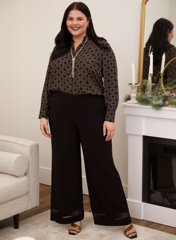 Pull-On Wide Leg Pants