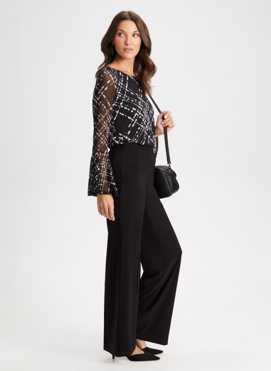 Pull-On Wide Leg Jersey Pants