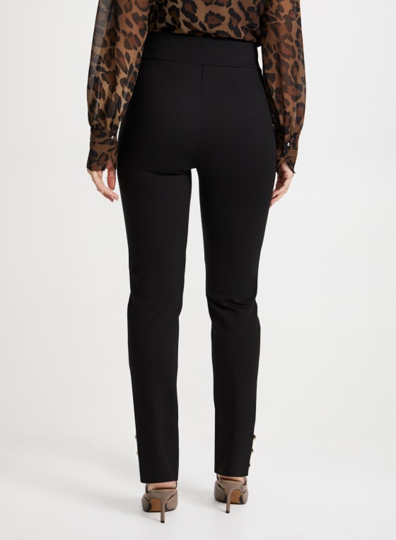 Pull-On Button Detail Pants