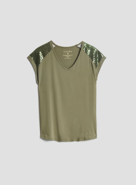 Sequin Trim Tee