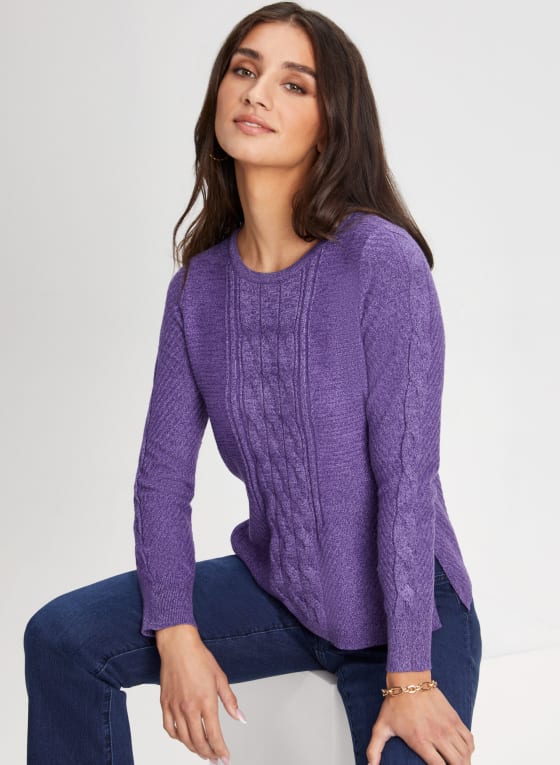 Ribbed & Cable Knit Sweater