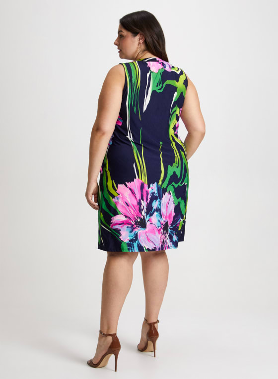 Tropical Print Sleeveless Dress