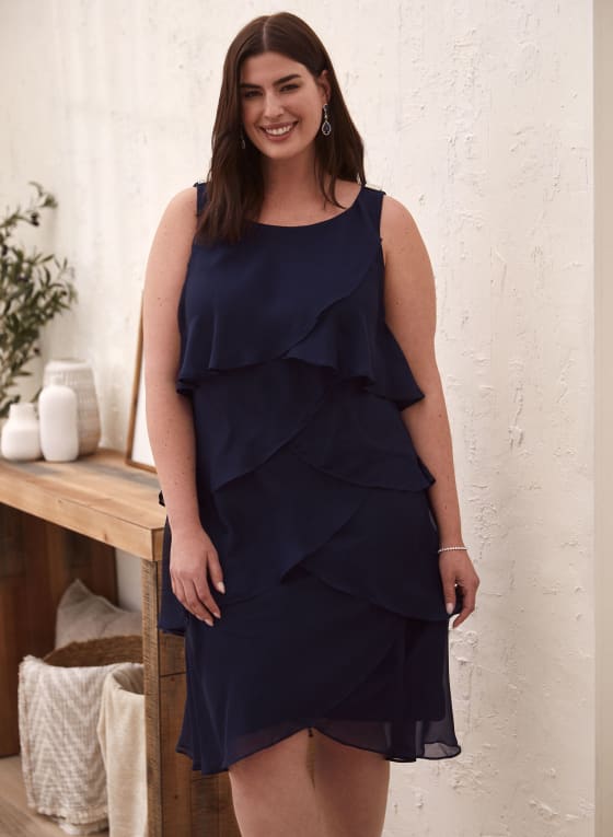Tiered Ruffle Chiffon Dress