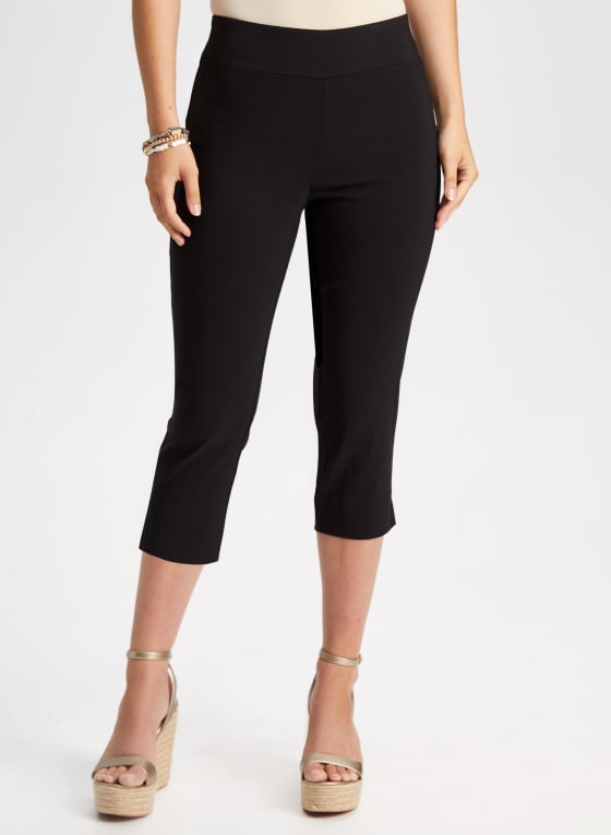 Pull-On Slit Detail Capris