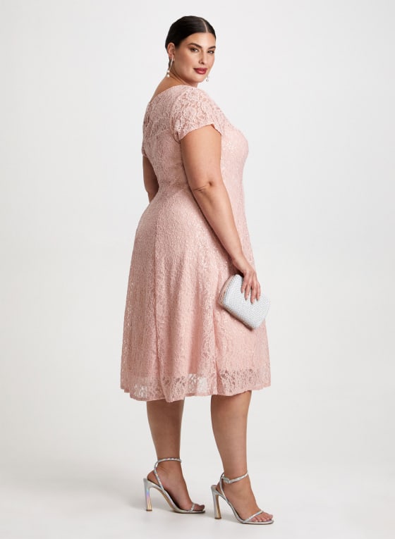 Sequin Embellished Lace Dress