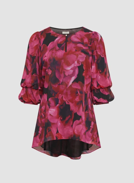 Floral Motif High-Low Tunic